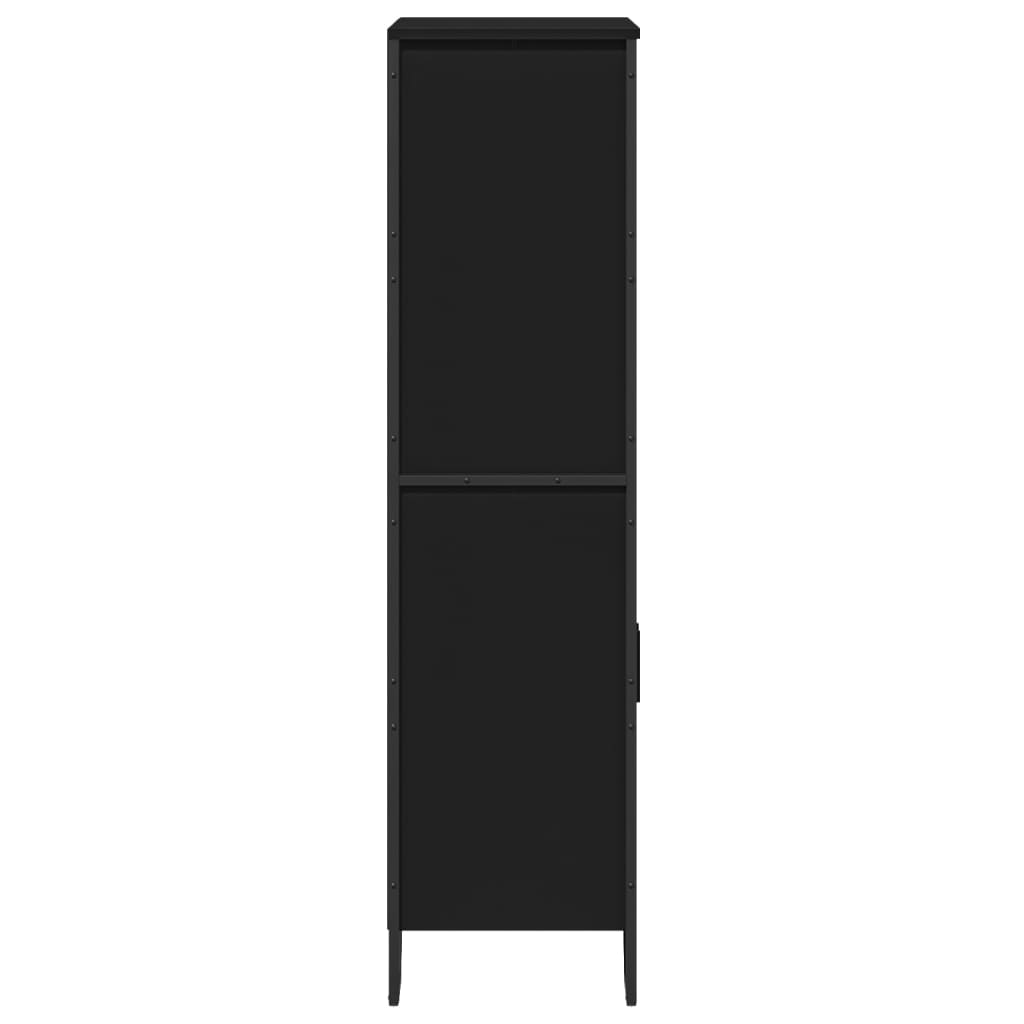 Highboard Black 79.5x35.5x137.5 cm Engineered wood
